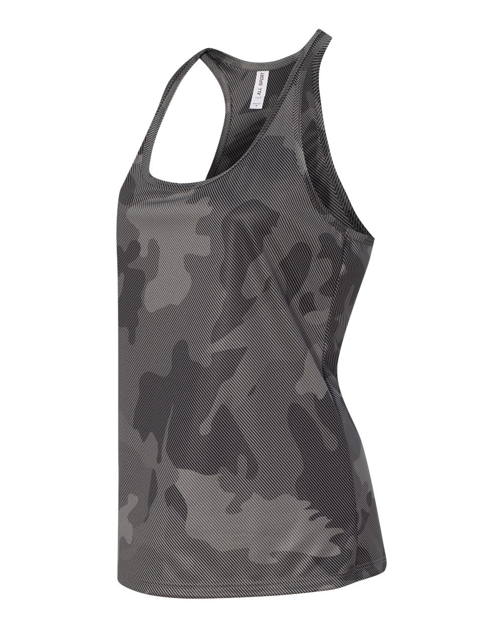 Women's Performance Racerback Tank - Sport Graphite Laser Camo