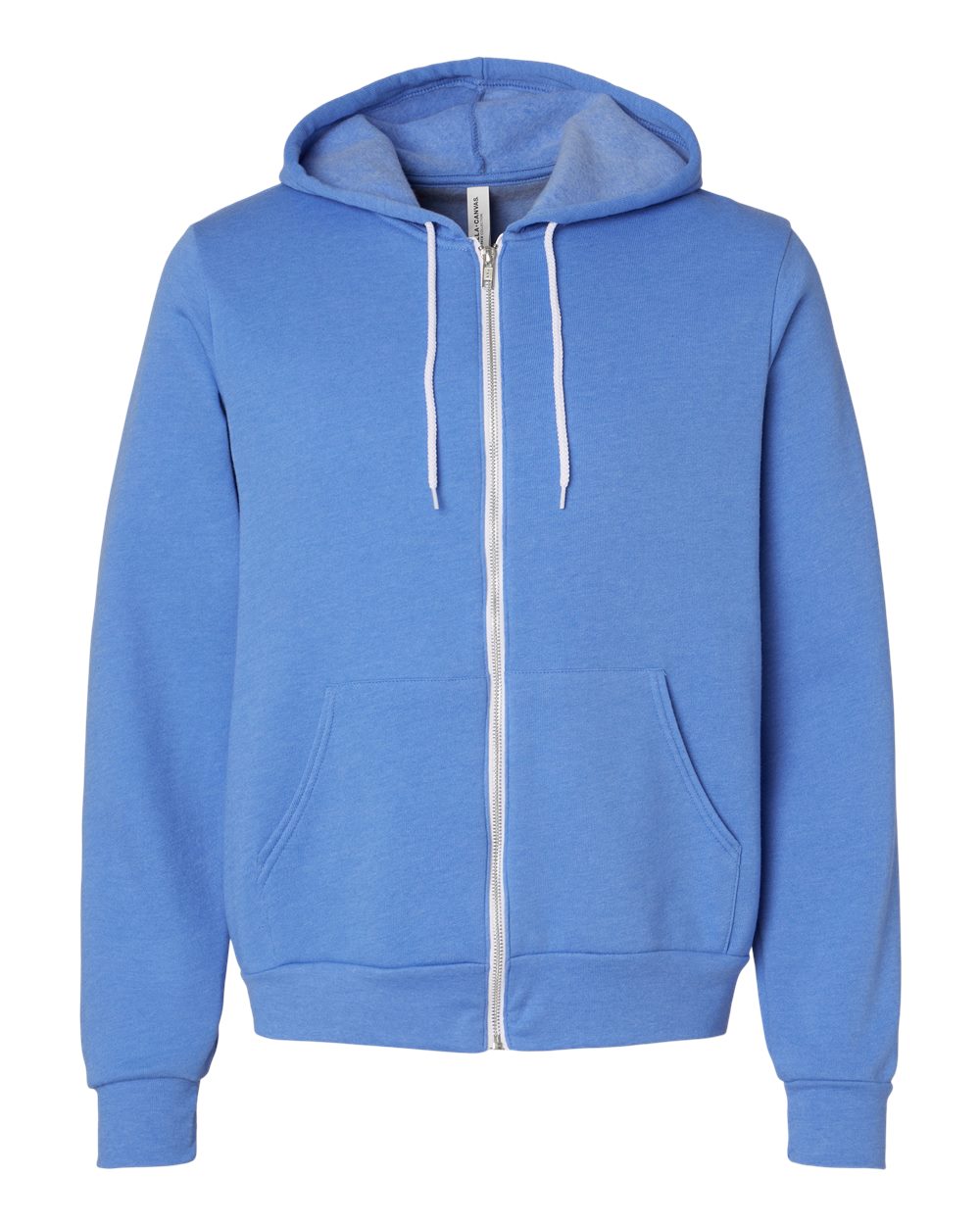 Unisex Poly-Cotton Sponge Fleece Full-Zip Hoodie - Heather Columbia Blue