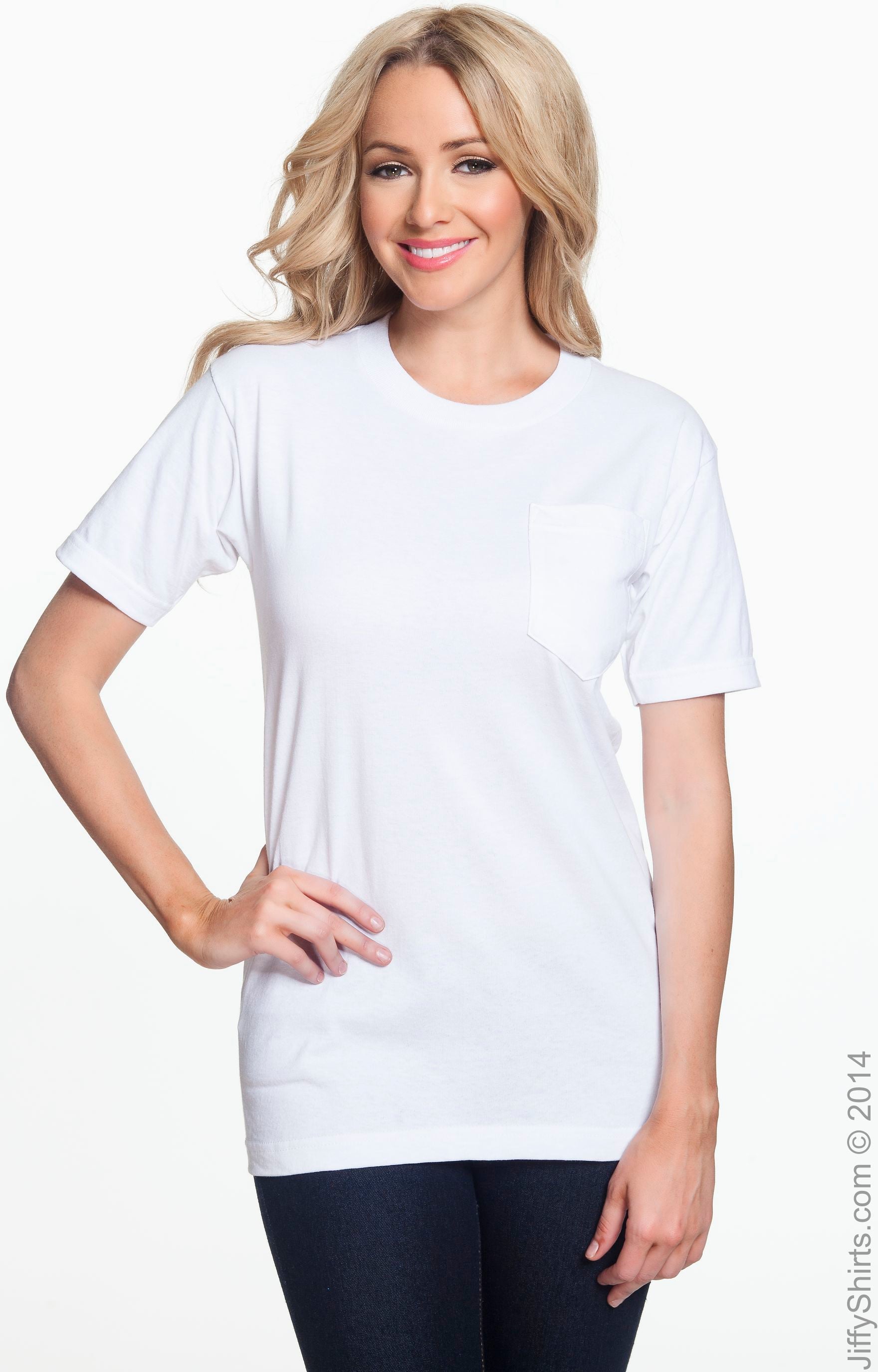 Unisex Cotton Pocket T-Shirt - White