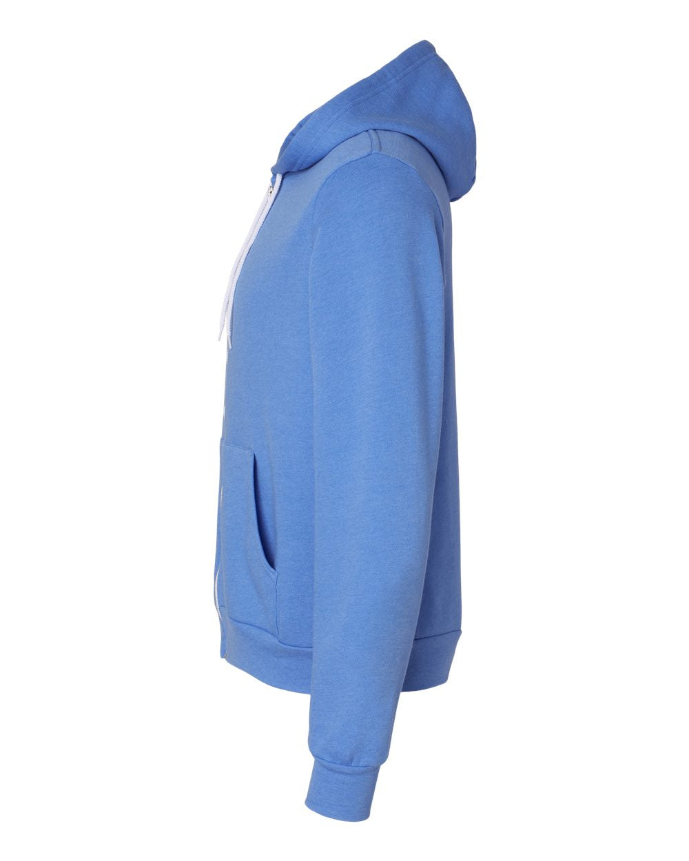 Unisex Poly-Cotton Sponge Fleece Full-Zip Hoodie - Heather Columbia Blue