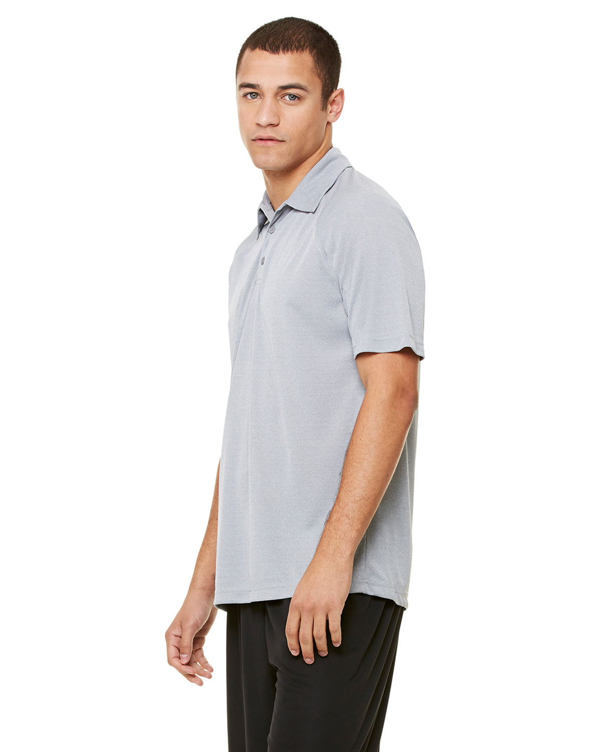 Unisex Performance Three-Button Raglan Polo - Athletic Heather