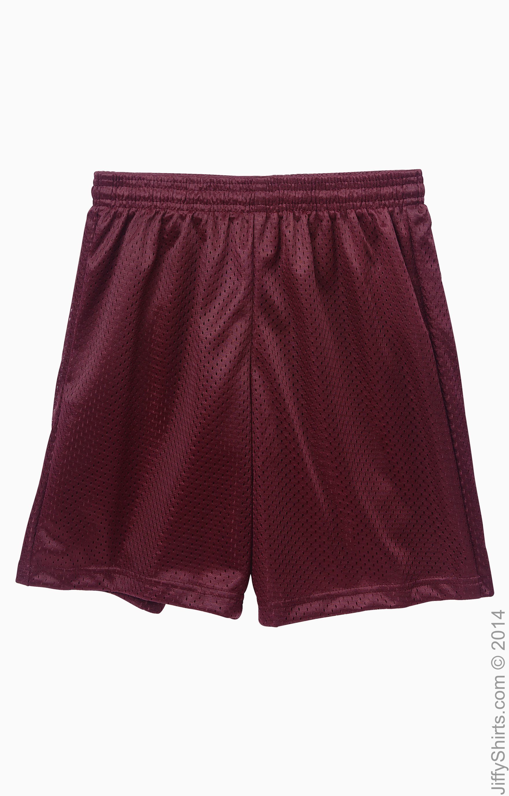 Youth Six Inch Inseam Mesh Short - Maroon