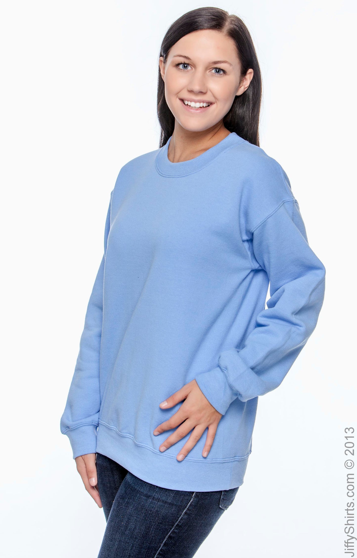 Unisex DryBlend® 50/50 Fleece Crew - Carolina Blue