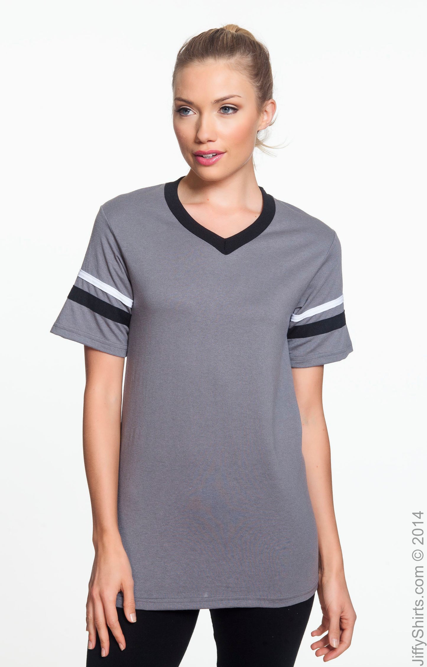 Unisex Sleeve Stripe Jersey - Graphite / Black / White