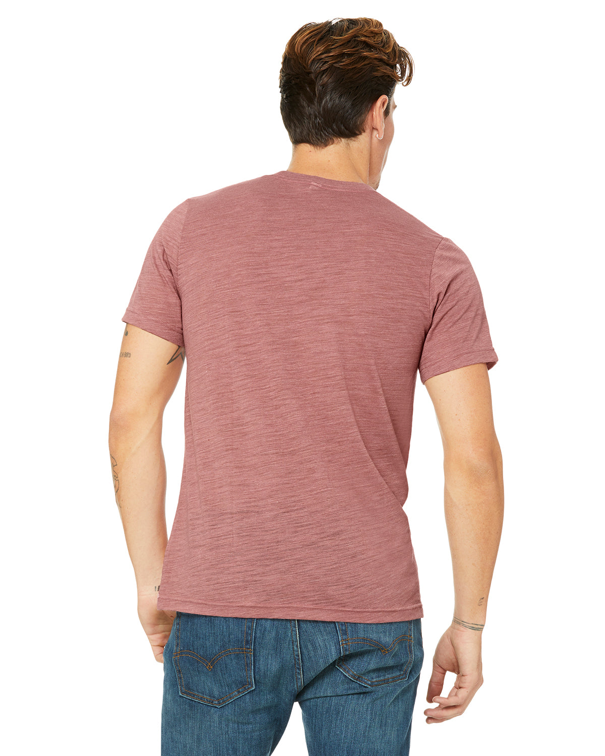 Unisex Poly-Cotton Short-Sleeve T-Shirt - Mauve Slub
