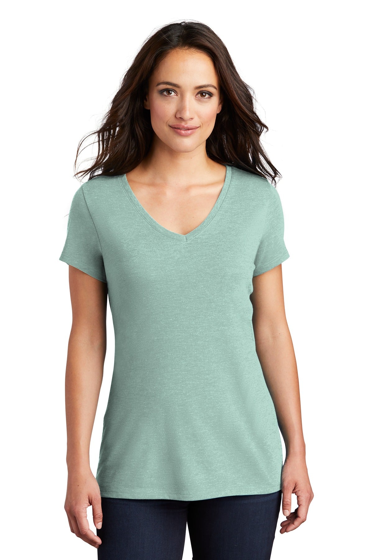 Women's Perfect Tri V-Neck Tee - Heather Dusty Sag