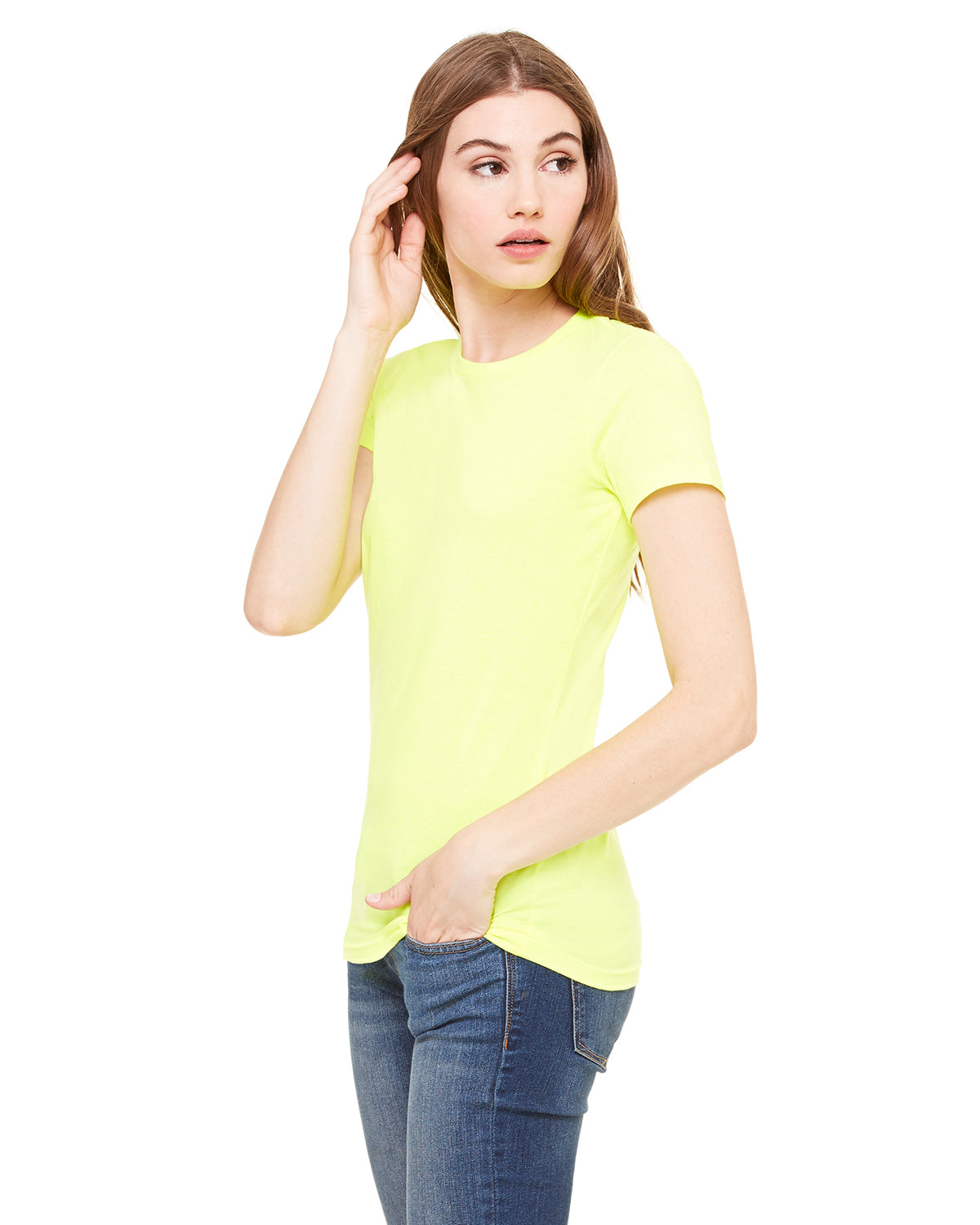 Women's Cotton/Polyester Tee - Neon Yellow