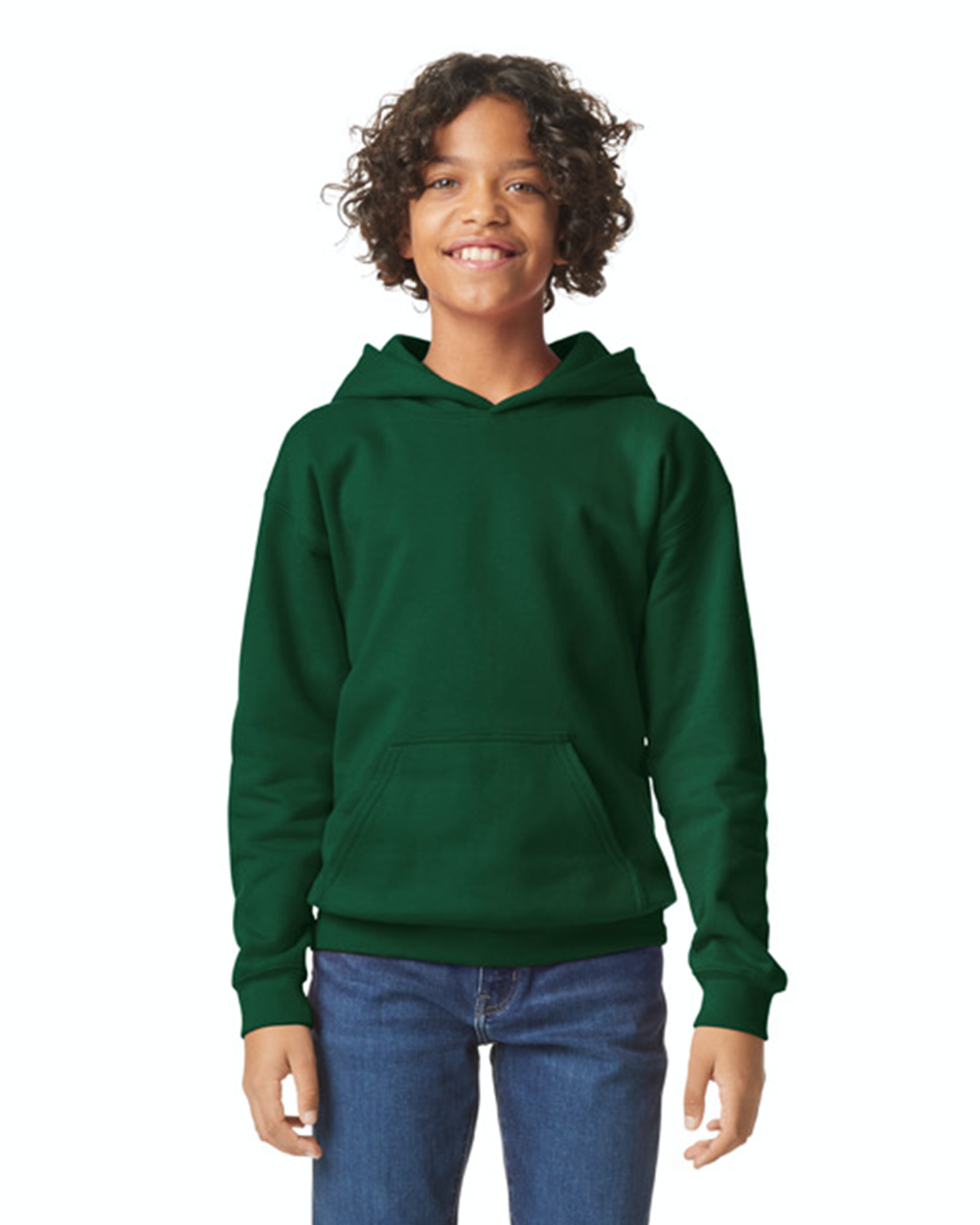 Youth Softstyle Midweight Fleece Hoodie - Forest Green