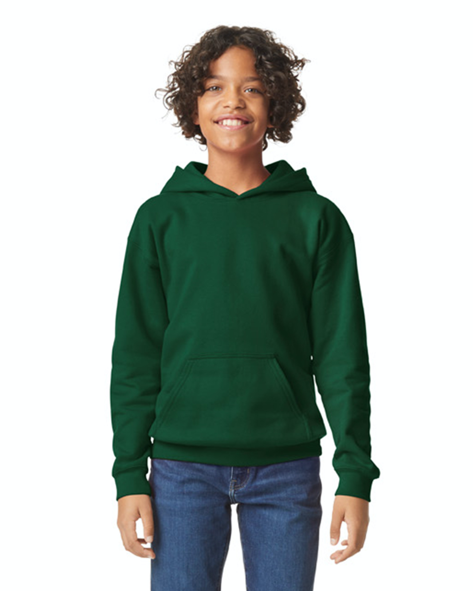 Youth Softstyle Midweight Fleece Hoodie - Forest Green