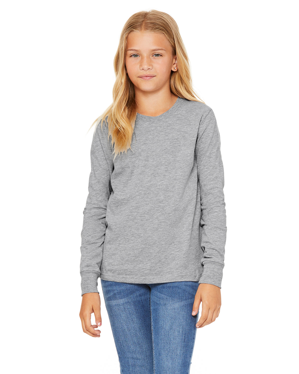 Youth Heather CVC Long Sleeve Tee - Heather Athletic