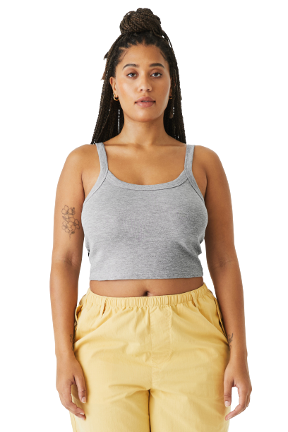 Women's Micro Ribbed Scoop Tank - Heather Athletic