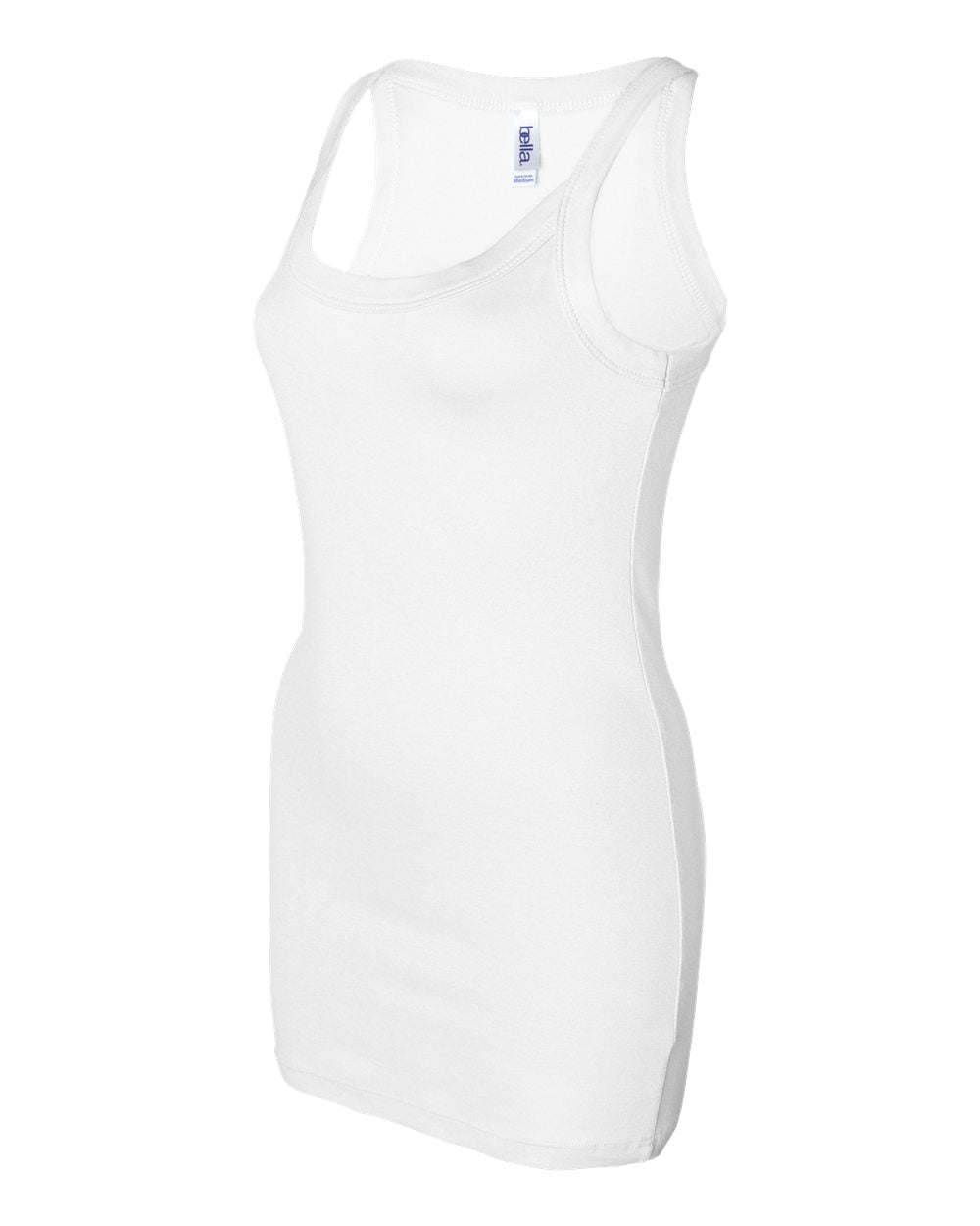 Women's Sheer Mini Rib Thin Strap Tank - White
