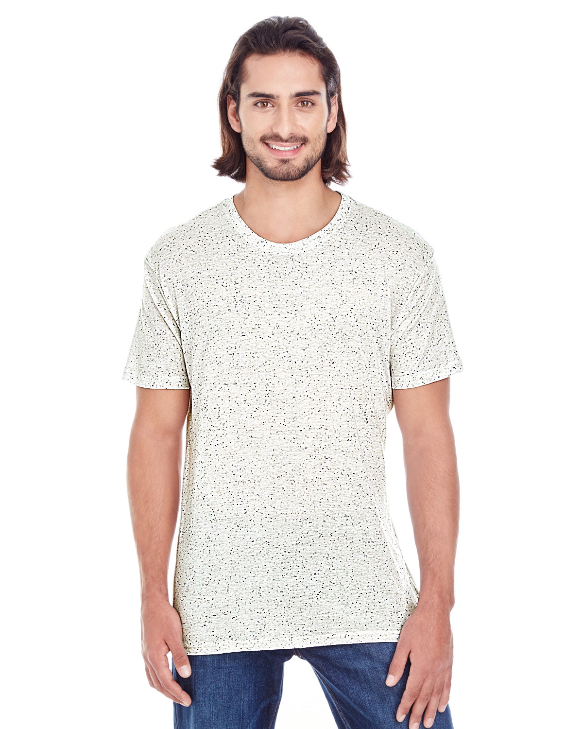 Men's Triblend Fleck Short-Sleeve T-Shirt - Cream Fleck