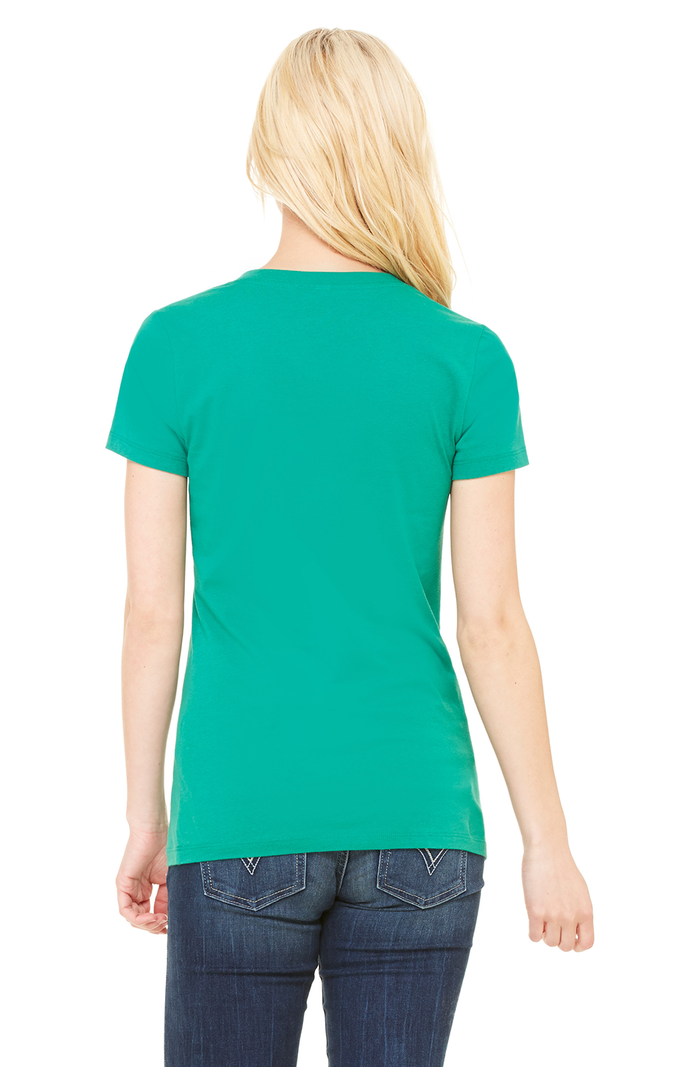 Ladies' Jersey Short-Sleeve Deep V-Neck T-Shirt - Kelly