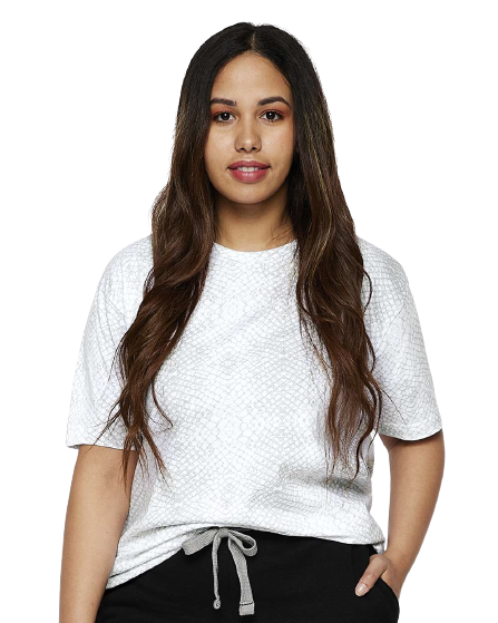 Unisex Fine Jersey T-Shirt - White Reptile
