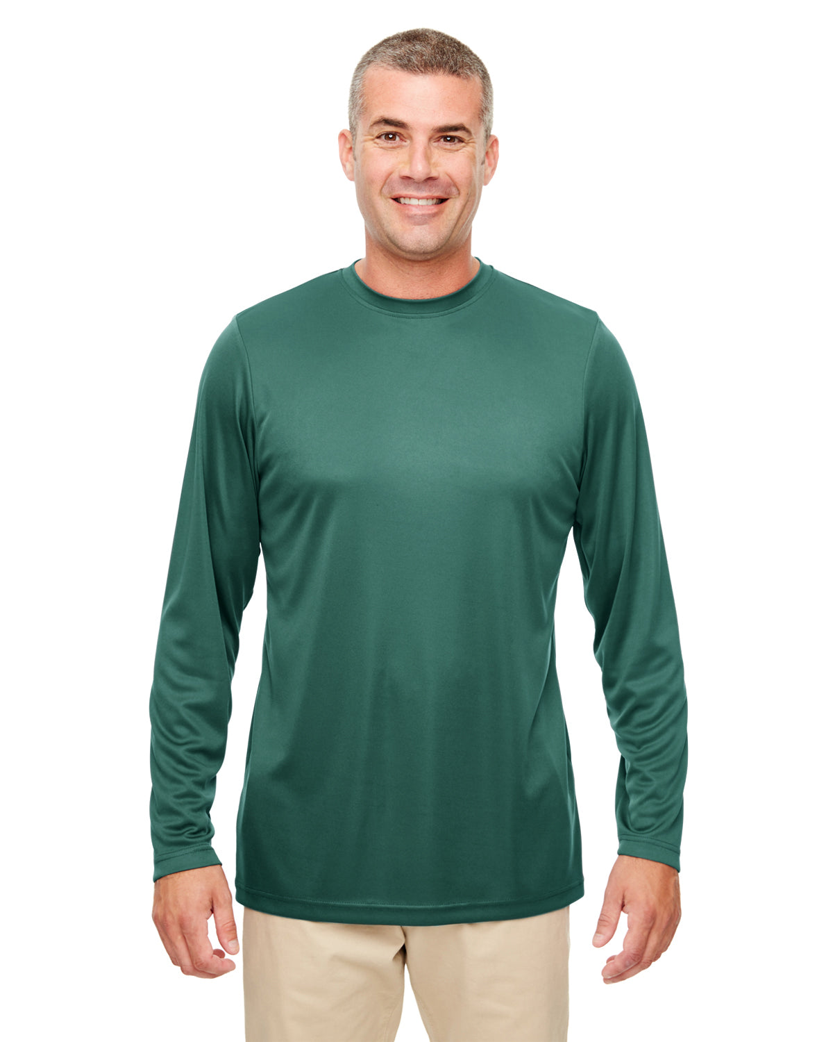 Men's Cool & Dry Performance Long-Sleeve Top - Forest Green