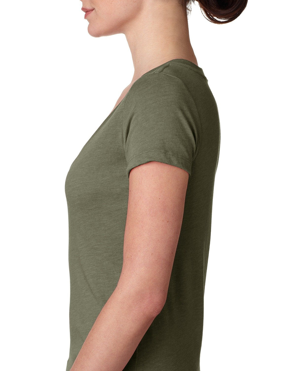 Women's Triblend Deep V - Military Green