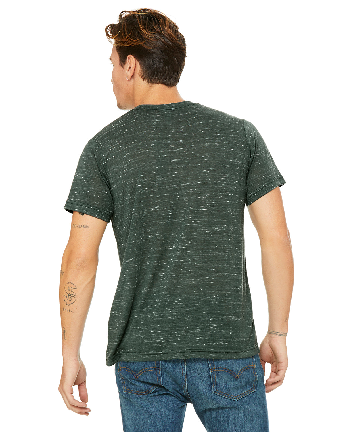 Unisex Poly-Cotton Short-Sleeve T-Shirt - Forest Marble