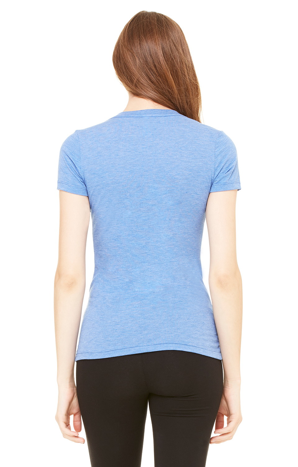 Women's Triblend Short-Sleeve Deep V-Neck T-Shirt - Athletic Blue Triblend Old