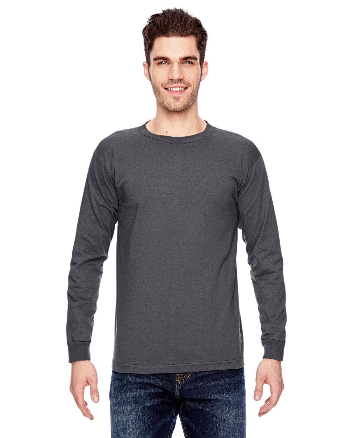 Unisex 100% Cotton Long Sleeve T-Shirt - Charcoal