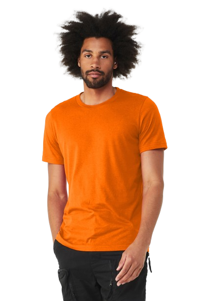 Unisex Heather CVC T-Shirt - Neon Orange