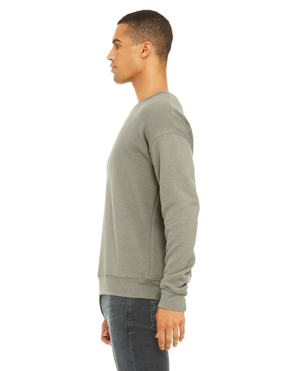 Unisex Drop Shoulder Fleece - Heather Stone