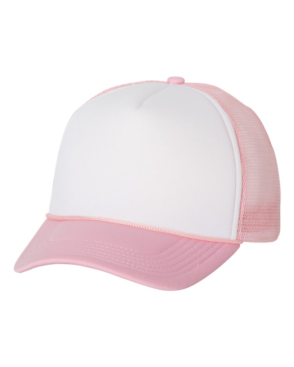 Foam Mesh-Back Trucker Cap - White / Pink