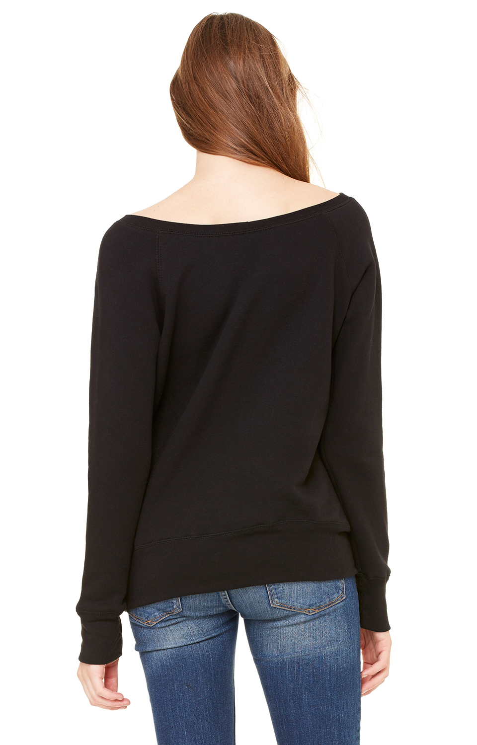 Women's Sponge Fleece Wide Neck Sweatshirt - Solid Black Triblend