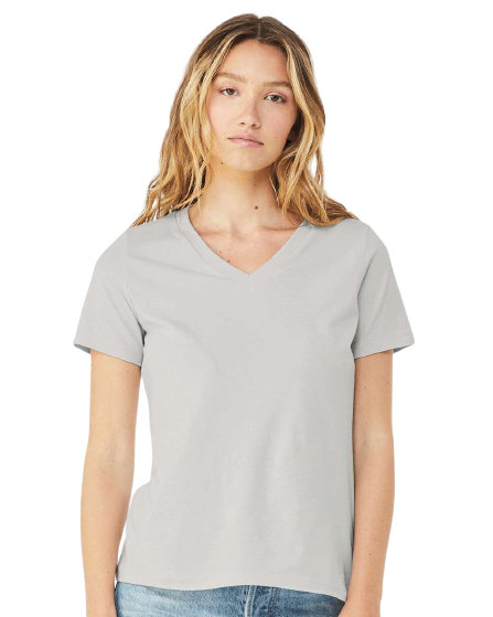 Women's Relaxed Jersey V-Neck T-Shirt - Silver