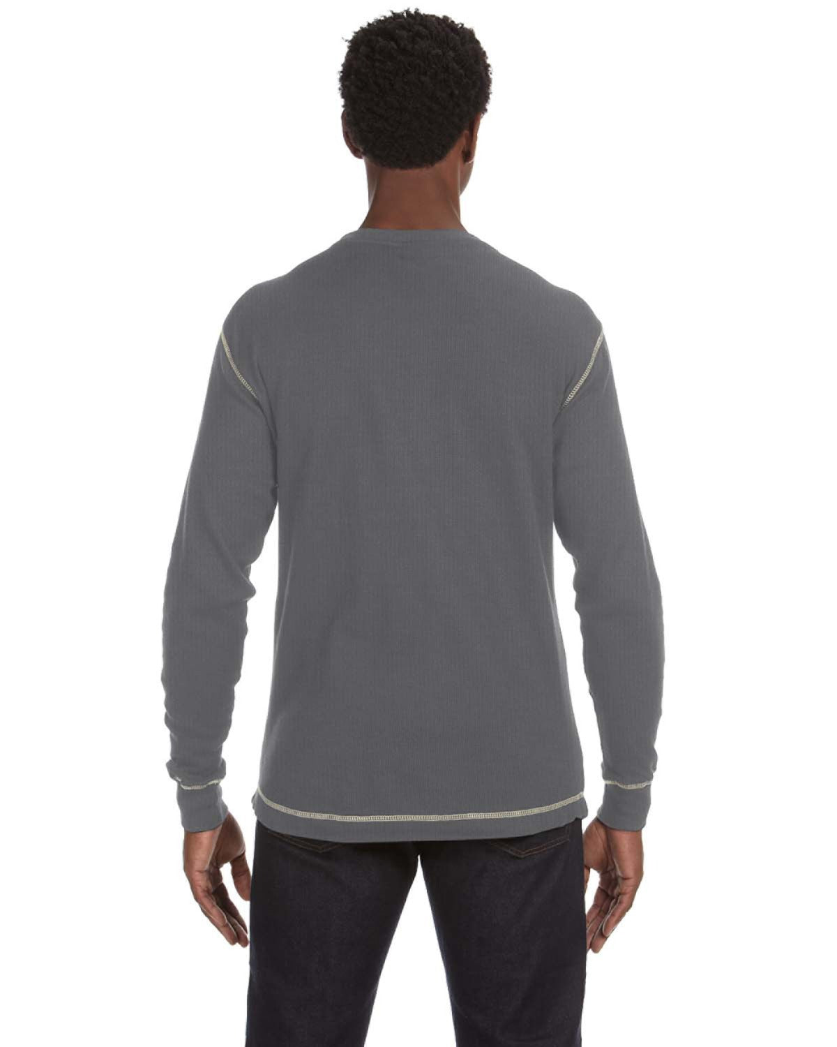 Men's Vintage Long-Sleeve Thermal T-Shirt - Charcoal Heather / Vintage White