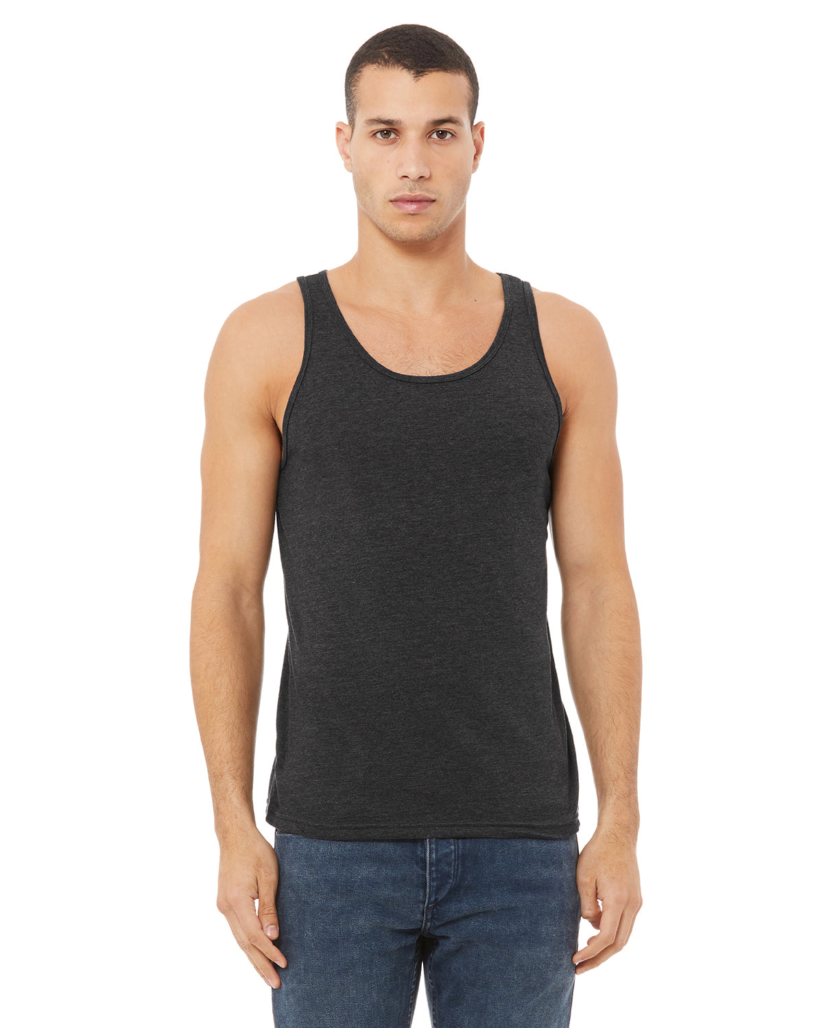 Unisex Heather CVC Tank - Heather Dark Gray