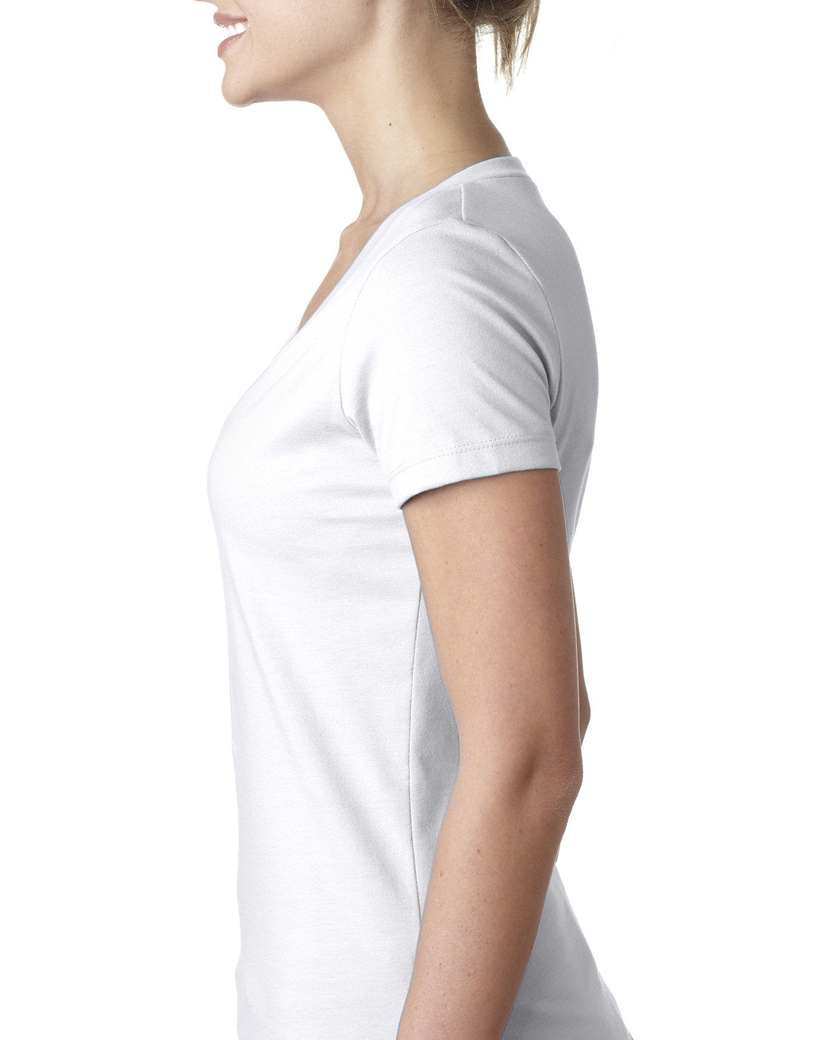 Women's CVC Deep V - White
