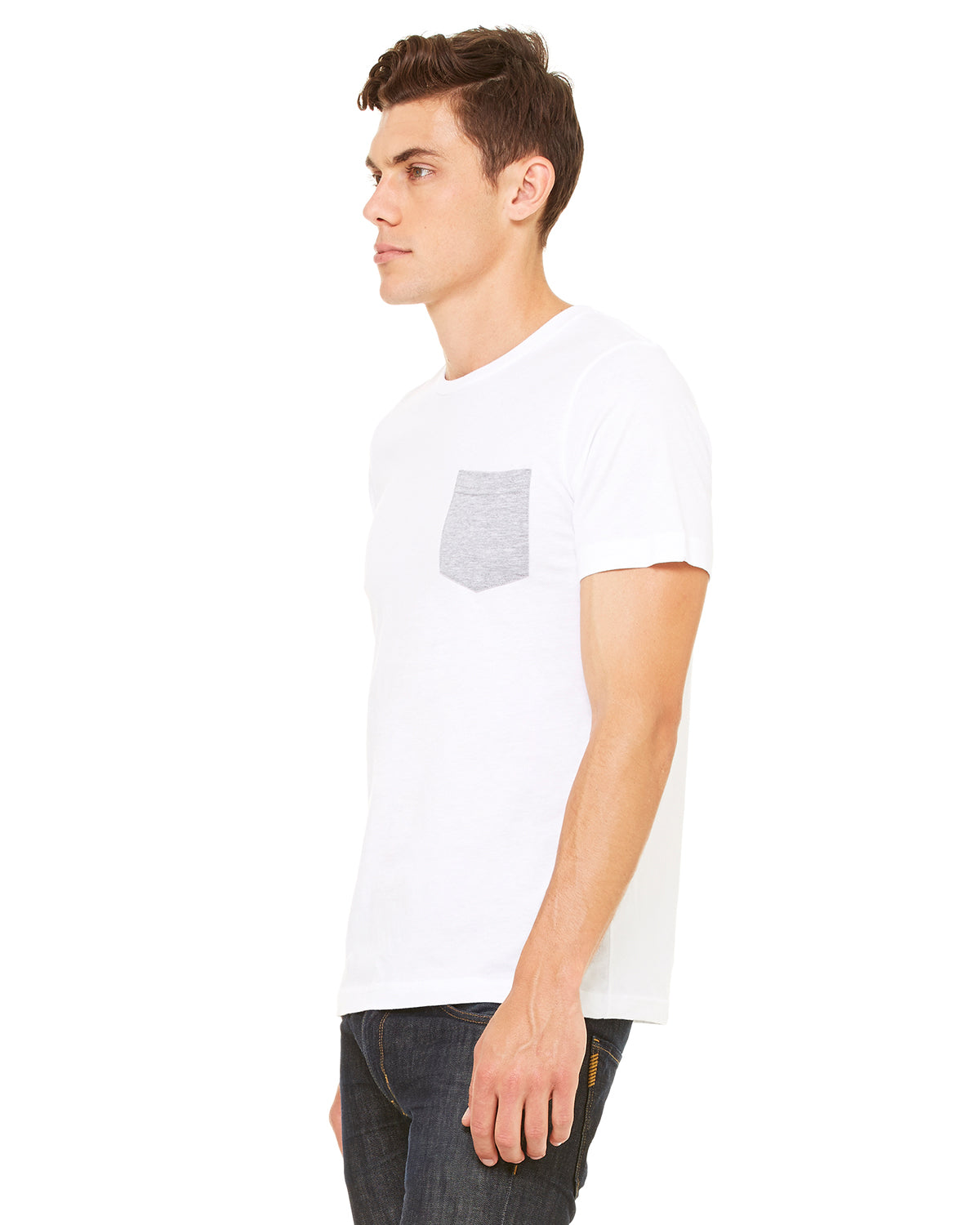 Men's Jersey Short-Sleeve Pocket T-Shirt - White / Heather Athletic