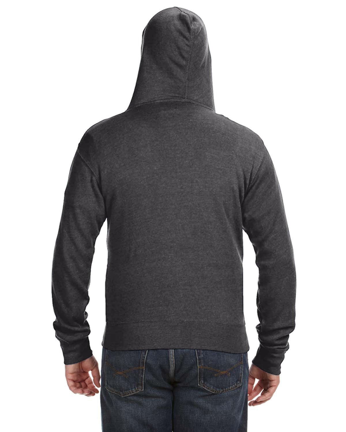 Unisex Triblend Full-Zip Fleece Hoodie - Black Triblend