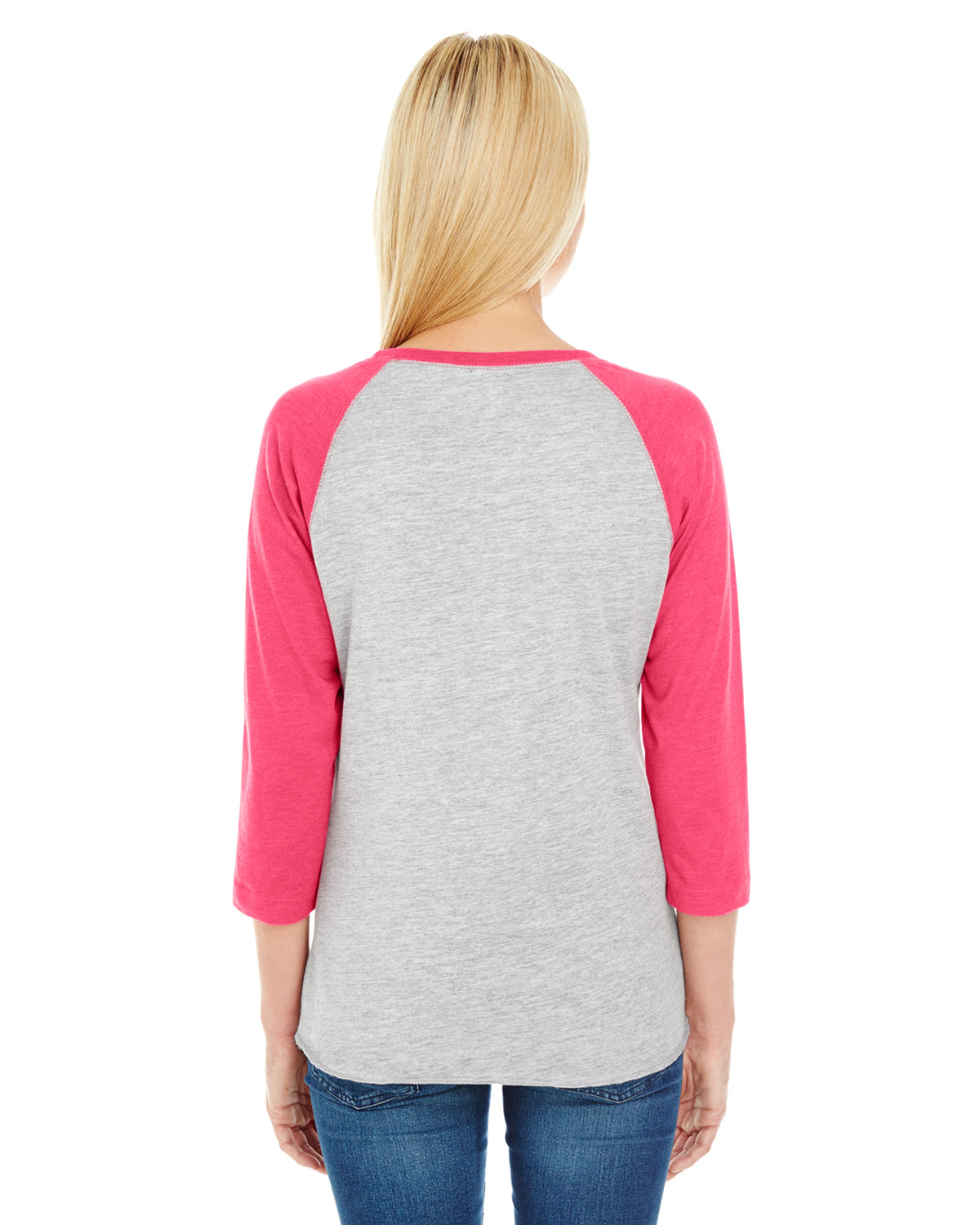 Women's Baseball T-Shirt - Vintage Heather / Vintage Heather Pink