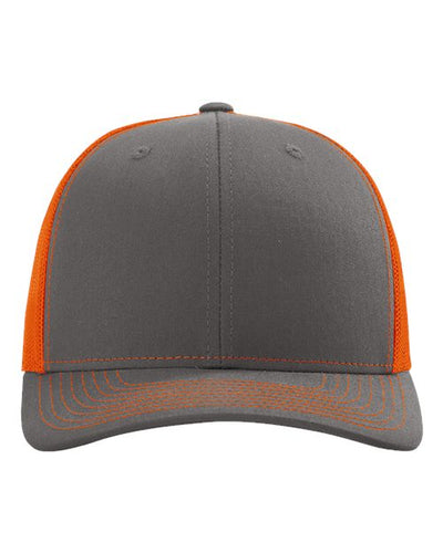 Richardson 112 Charcoal/ Orange — front