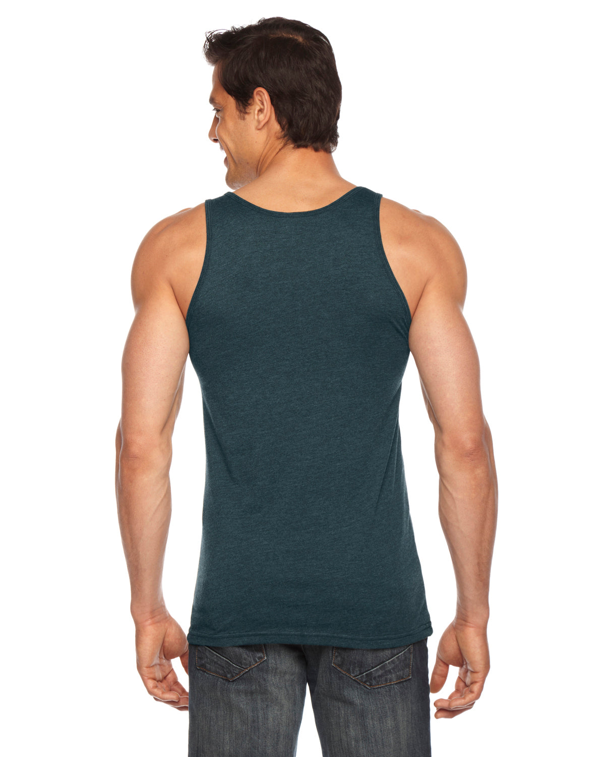 Unisex Poly-Cotton Tank - Black Aqua