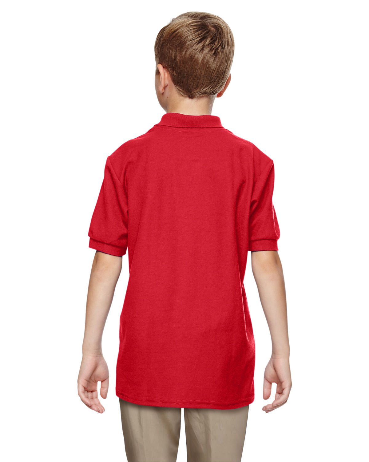 Youth Double Piqué Polo - Red