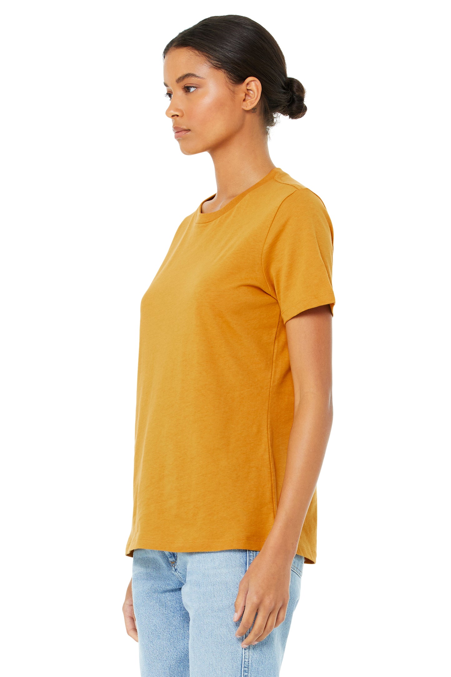 Women's Heathered Relaxed Jersey Short-Sleeve T-Shirt - Heather Mustard