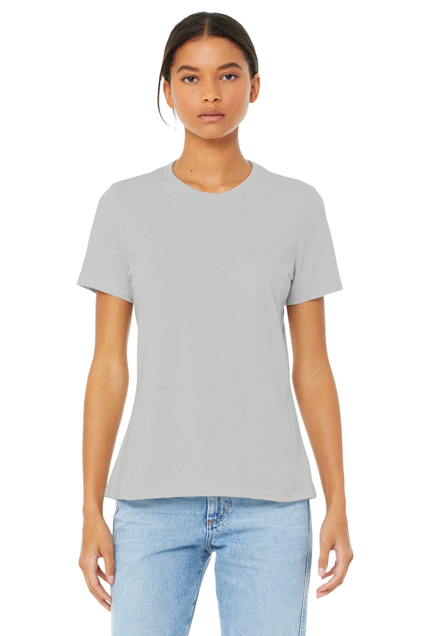Women's Heathered Relaxed Jersey Short-Sleeve T-Shirt - Heather Silver