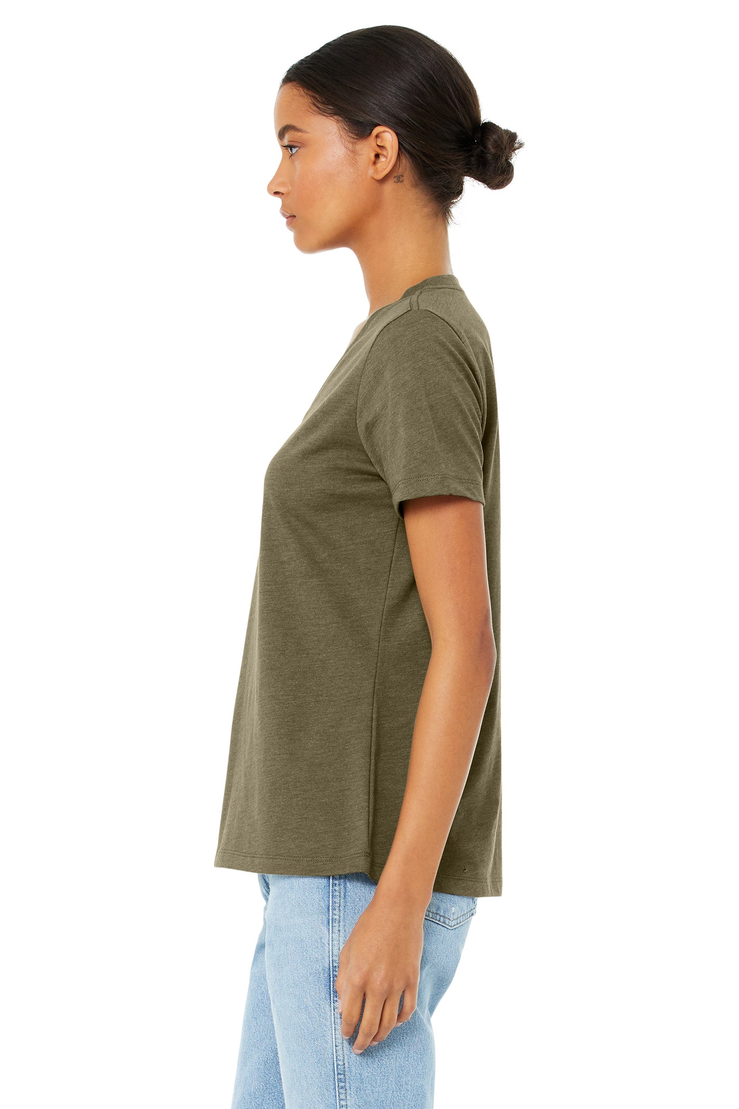 Women's Relaxed Jersey V-Neck T-Shirt - Heather Olive