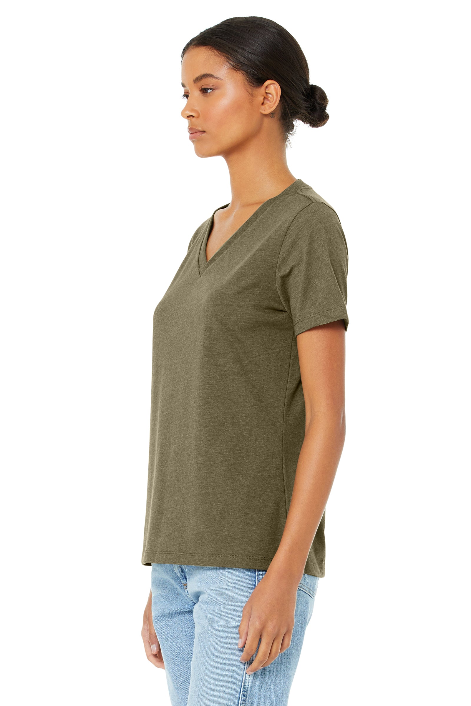Women's Relaxed Jersey V-Neck T-Shirt - Heather Olive