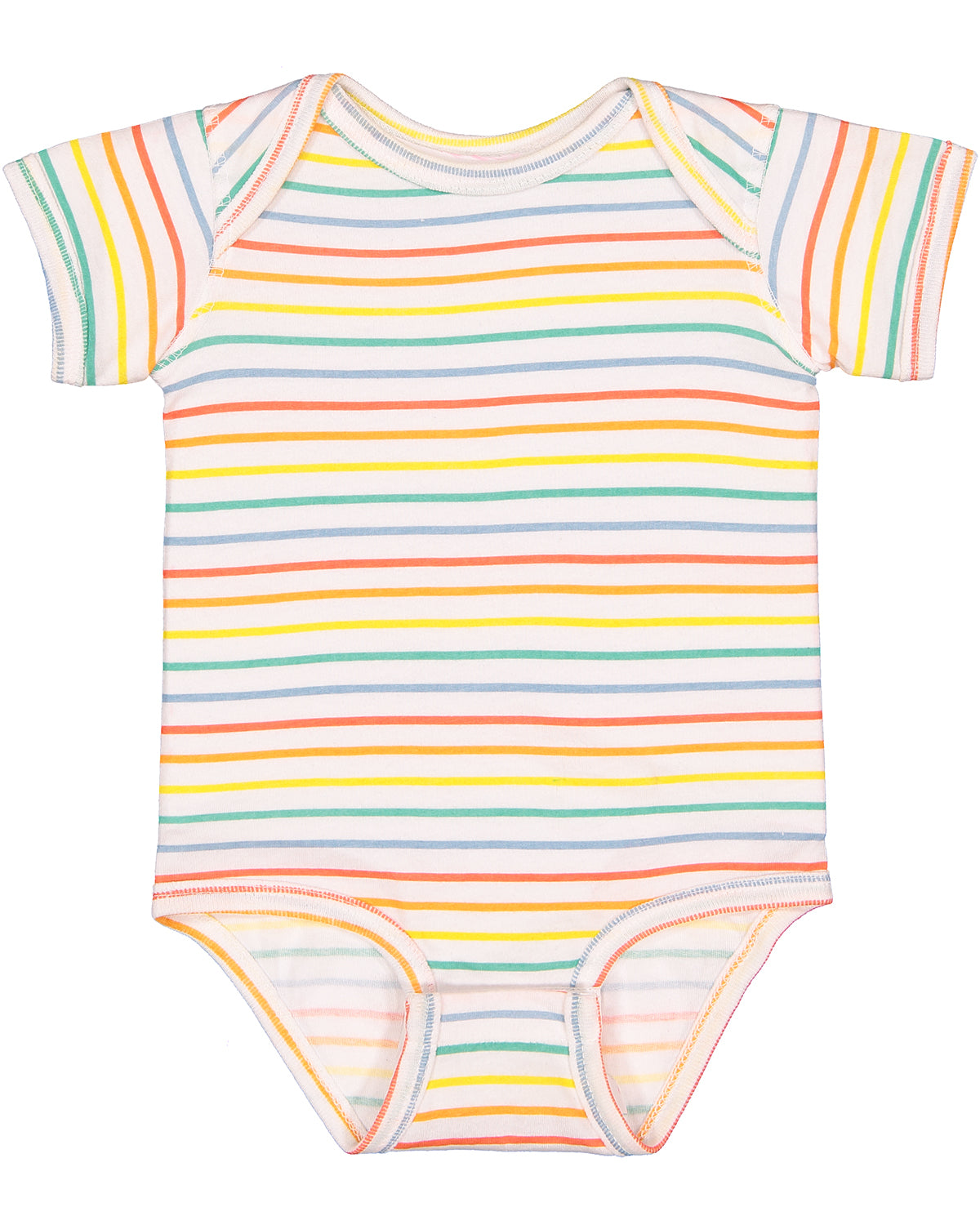 Infant Fine Jersey Bodysuit - Rainbow Stripe