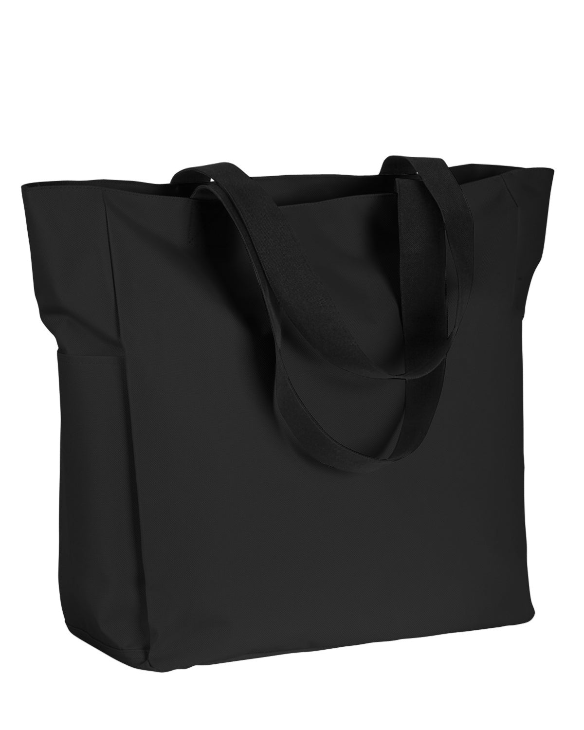 Polyester Zip Tote - Black