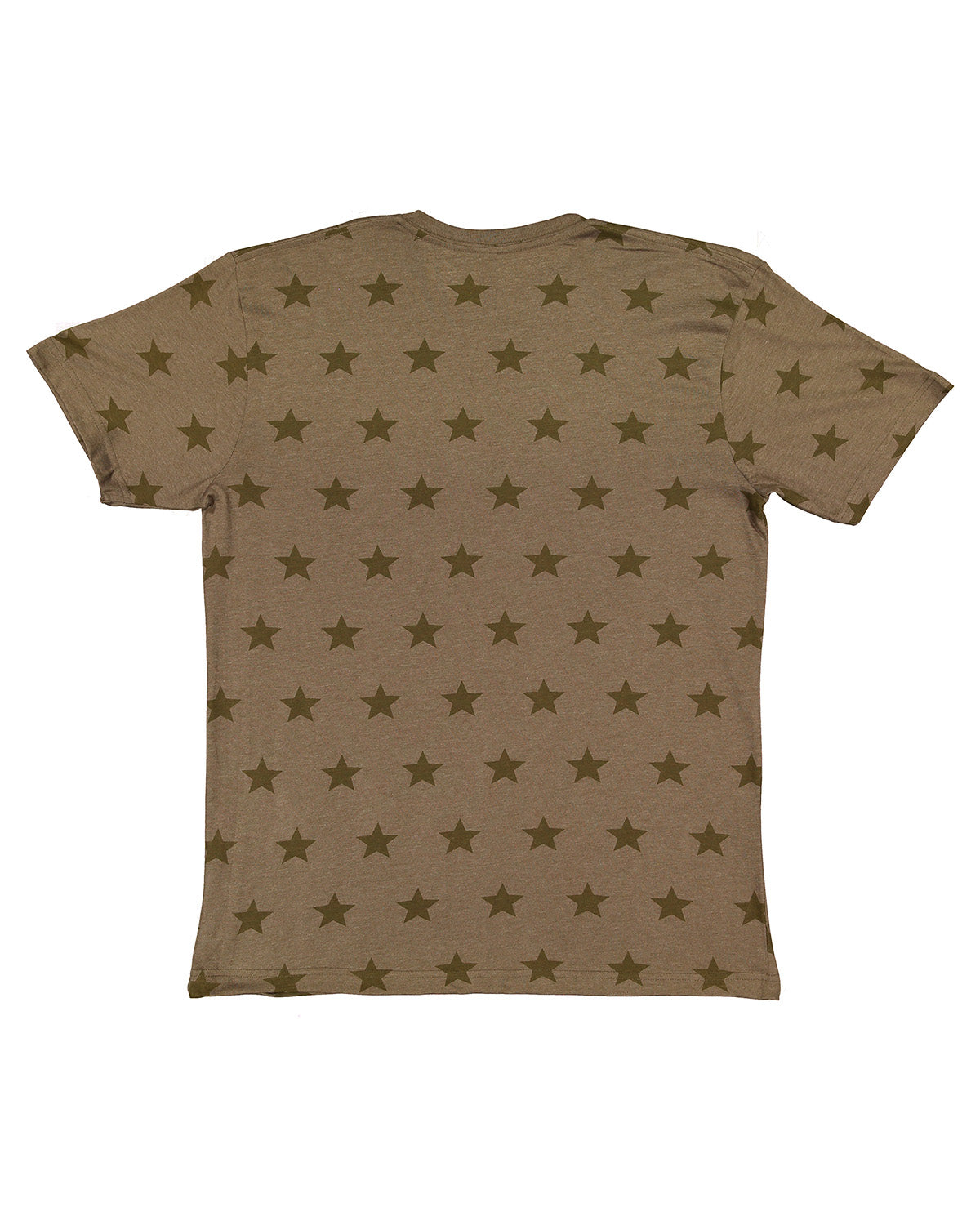 Unisex Star Print T-Shirt - Military Green Star