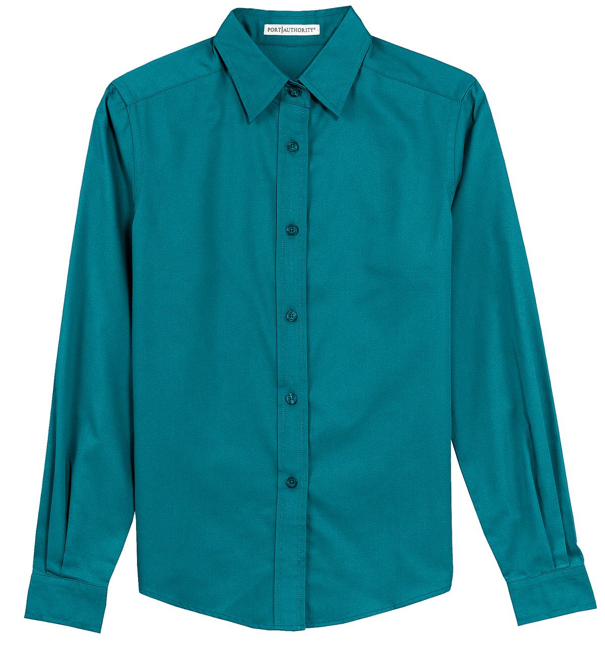 Women's Long Sleeve Easy Care Shirt - Teal Green