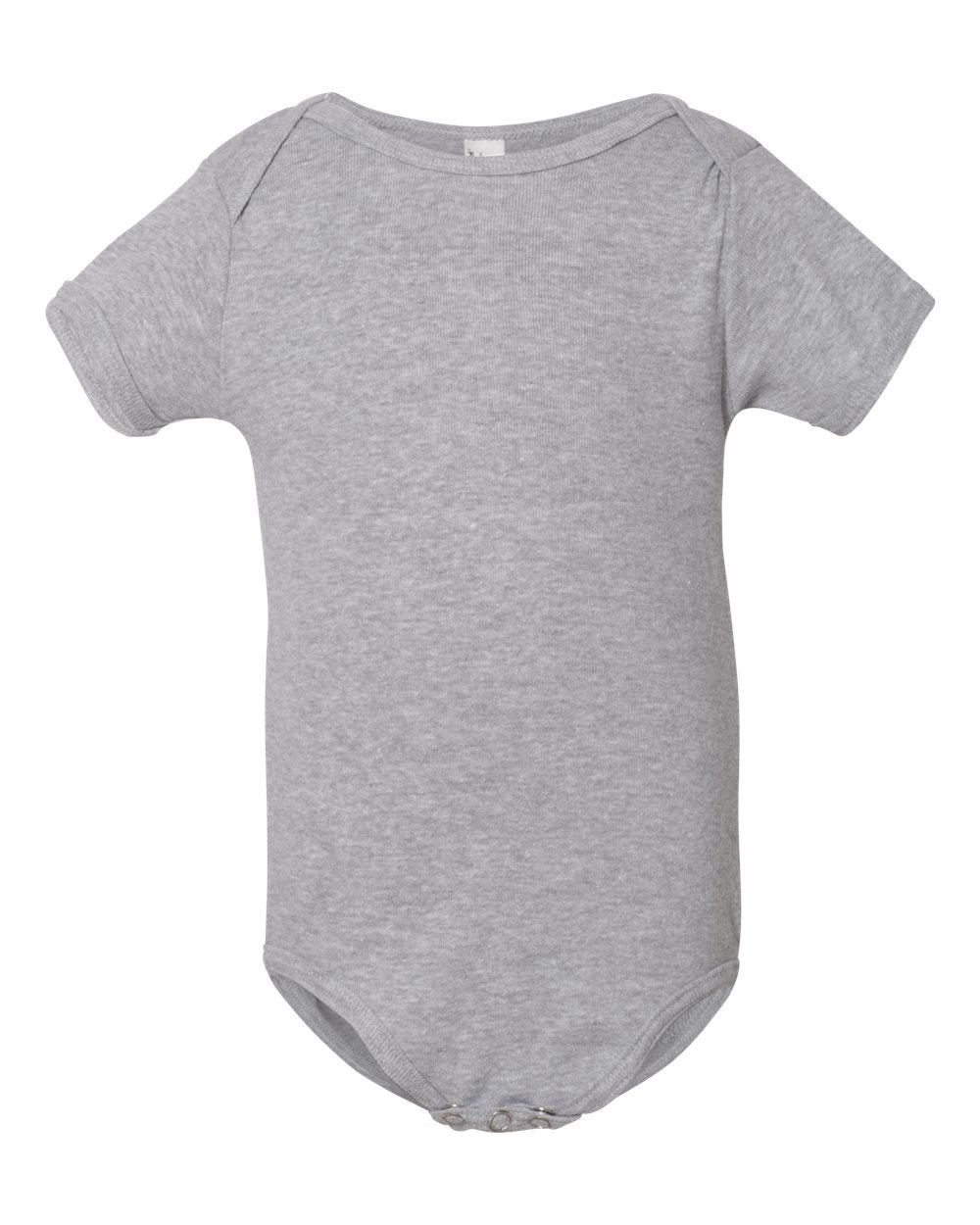Infant Baby Rib Short-Sleeve One-Piece - Heather Gray