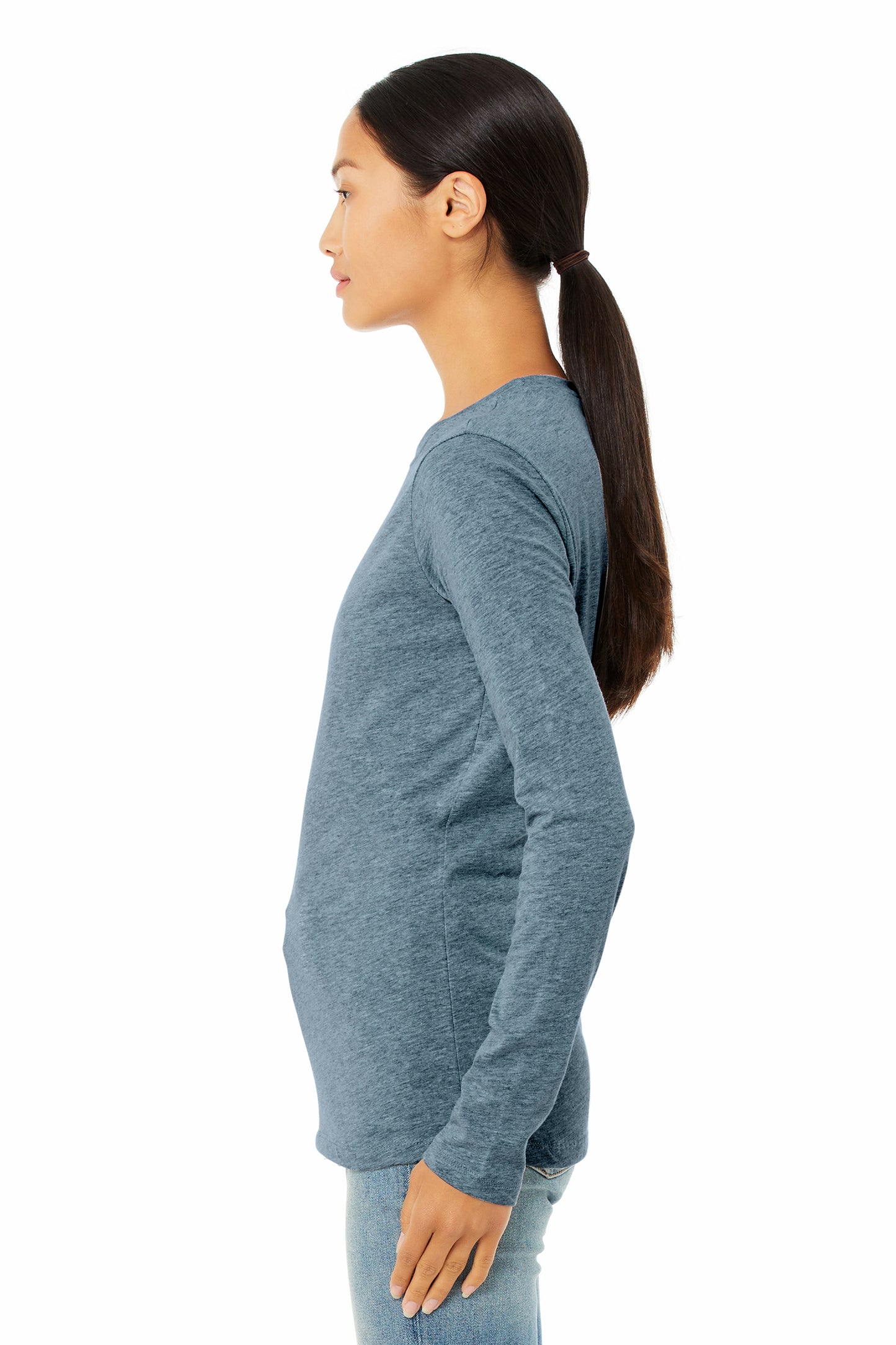 Women's Jersey Long-Sleeve T-Shirt - Heather Deep Teal