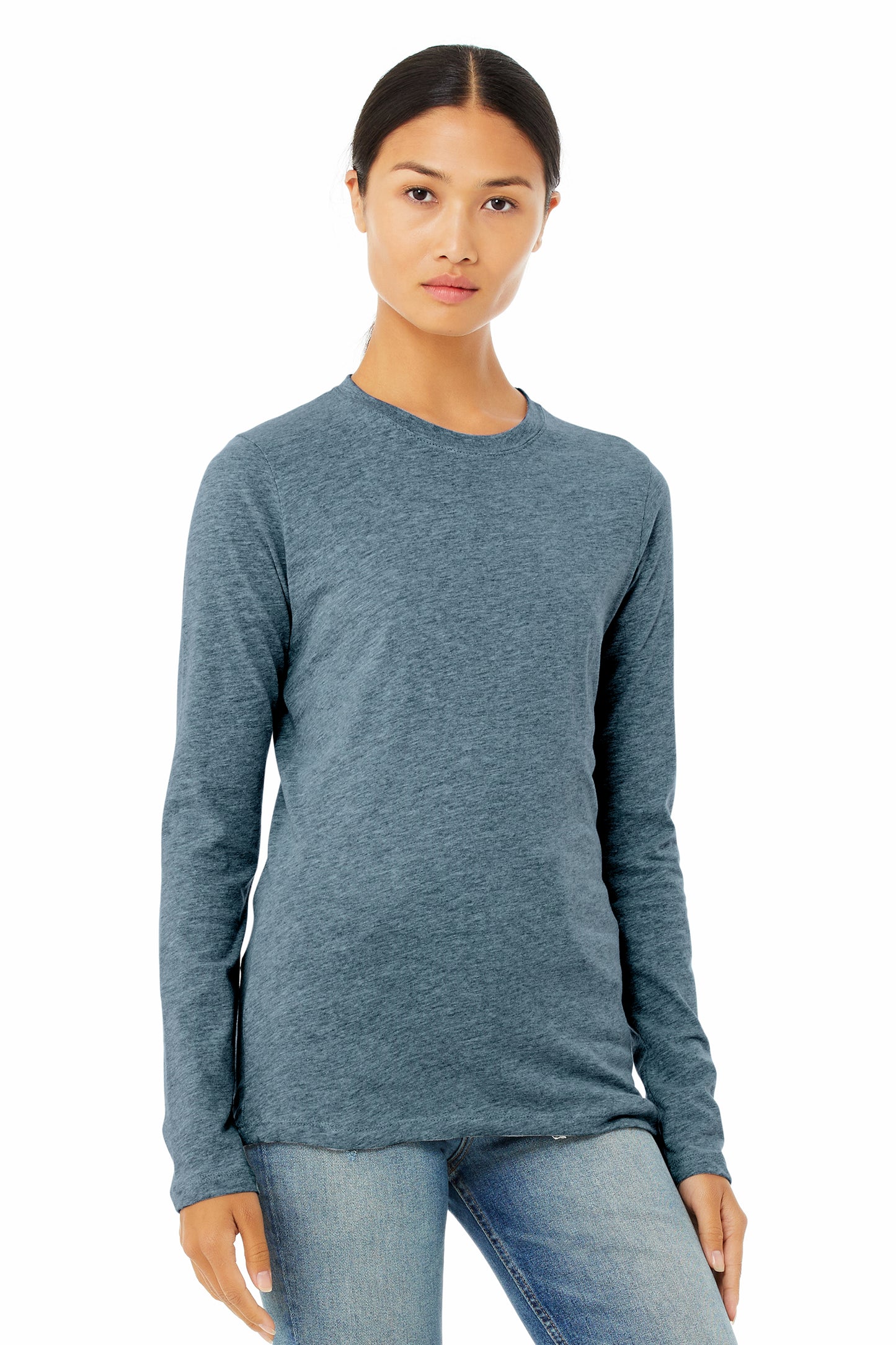Women's Jersey Long-Sleeve T-Shirt - Heather Deep Teal