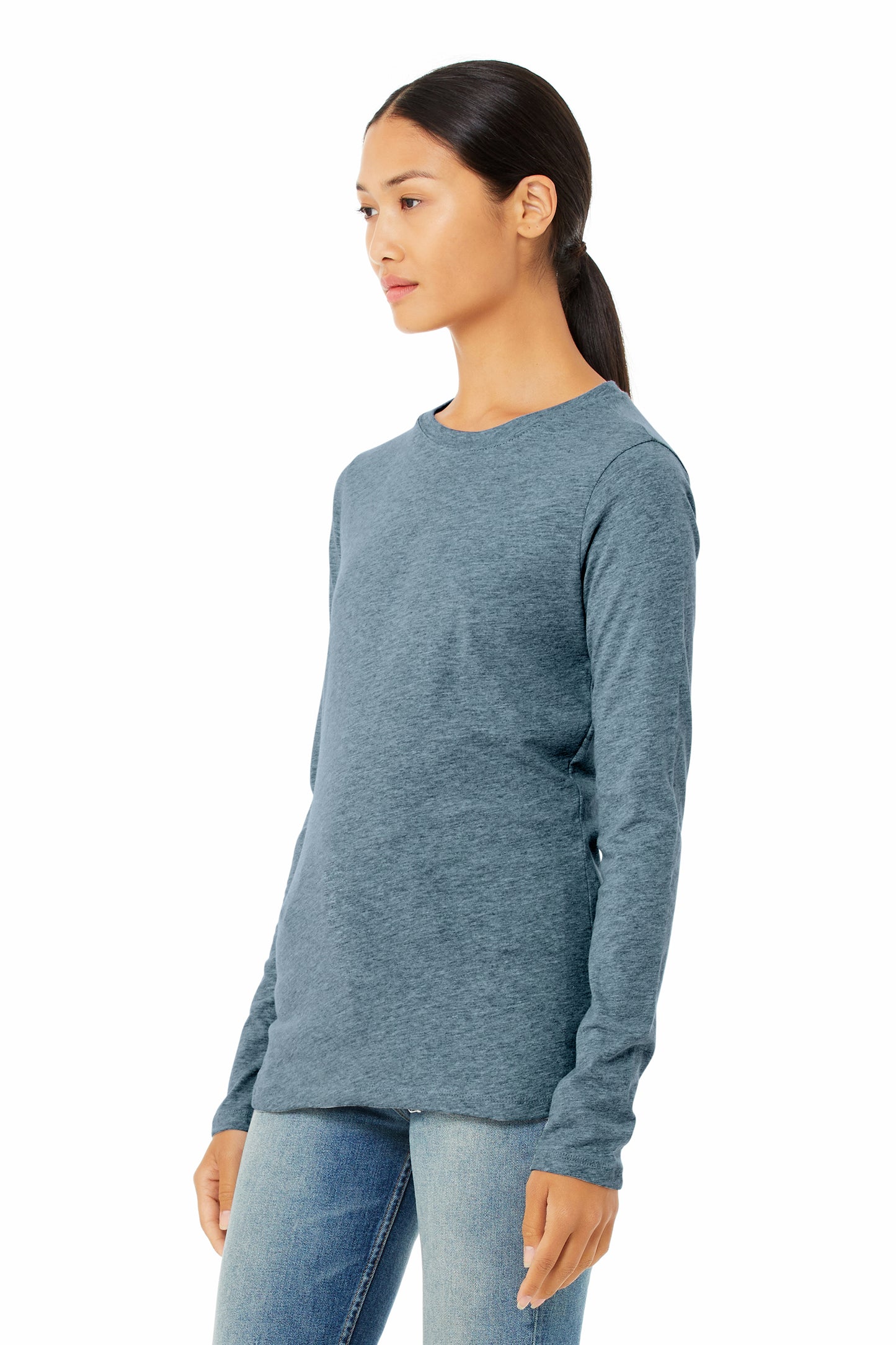 Women's Jersey Long-Sleeve T-Shirt - Heather Deep Teal